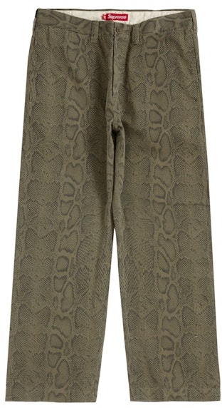 supreme-snake-print-chino-pant-olive