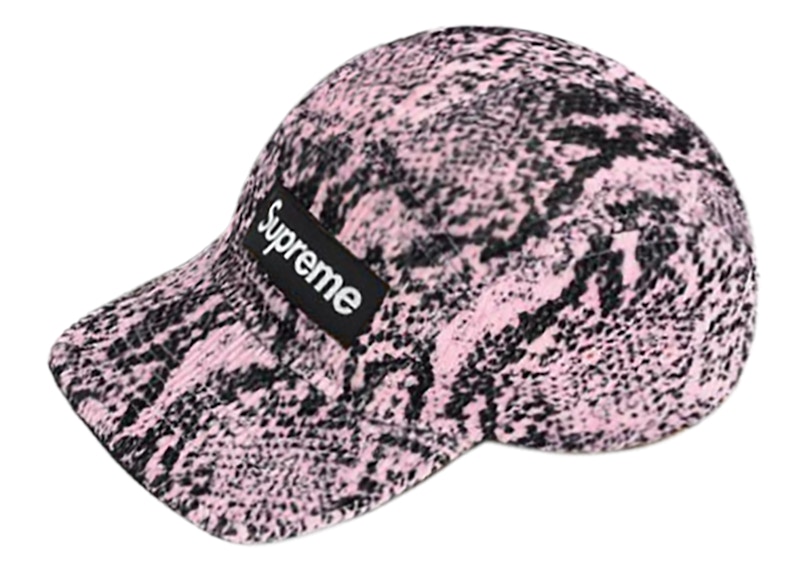 Supreme Snakeskin Corduroy Camp Cap Pink