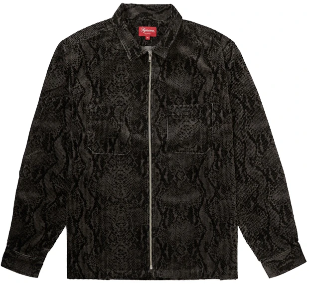 supreme-snakeskin-corduroy-zip-up-shirt-black