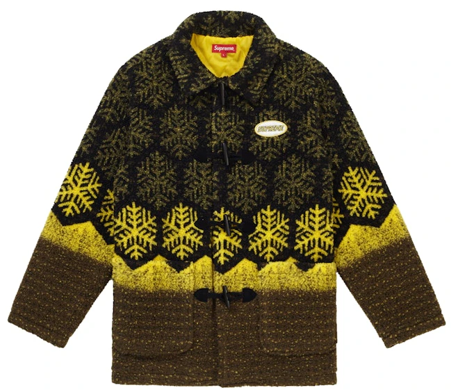 supreme-snowflake-toggle-fleece-jacket-yellow