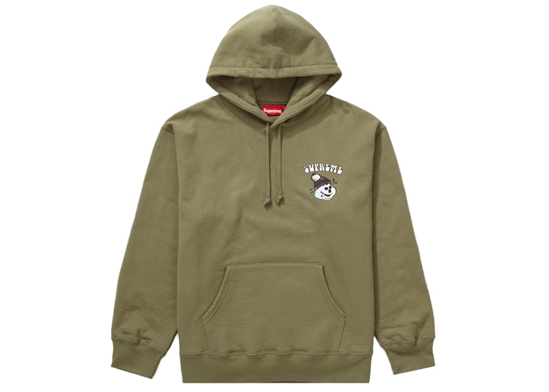 Order Supreme Snowman Hooded Sweatshirt Light Olive