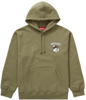 Supreme Snowman Hooded Sweatshirt Light Olive Order Supreme Snowman Hooded Sweatshirt Light Olive