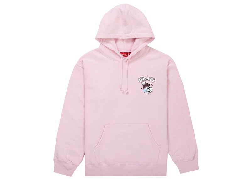 Order Supreme Snowman Hooded Sweatshirt Light Pink