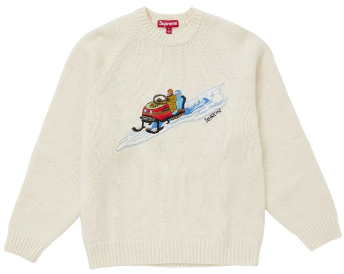 supreme-snowmobile-sweater-white