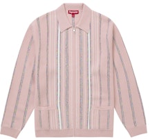 Supreme Speckle Stripe Zip Up Cardigan Pink Supreme Speckle Stripe Zip Up Cardigan Pink