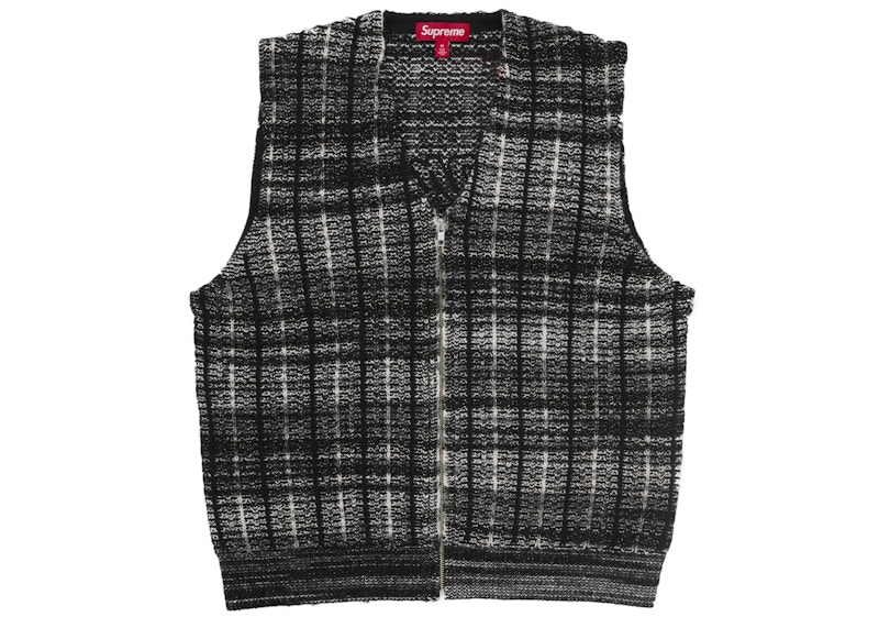 Supreme Speckled Zip Up Sweater Vest Black