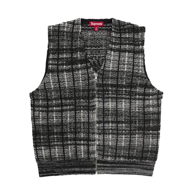 Supreme Speckled Zip Up Sweater Vest Black