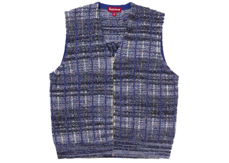 Supreme Speckled Zip Up Sweater Vest Blue