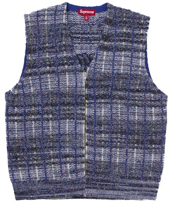 Supreme Speckled Zip Up Sweater Vest Blue Buy Supreme Speckled Zip Up Sweater Vest Blue