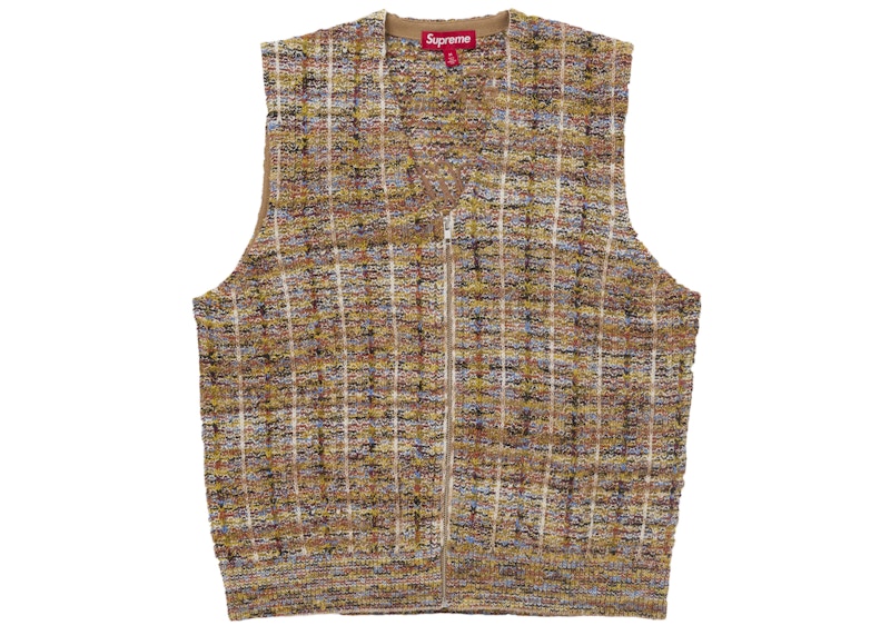 Buy Supreme Speckled Zip Up Sweater Vest Tan Rompi Rajut Cokelat