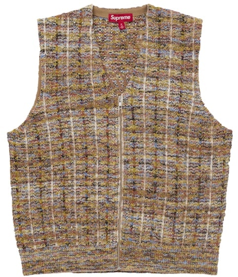supreme-speckled-zip-up-sweater-vest-tan