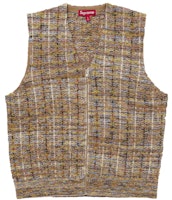Supreme Speckled Zip Up Sweater Vest Tan Supreme Speckled Zip Up Sweater Vest Tan