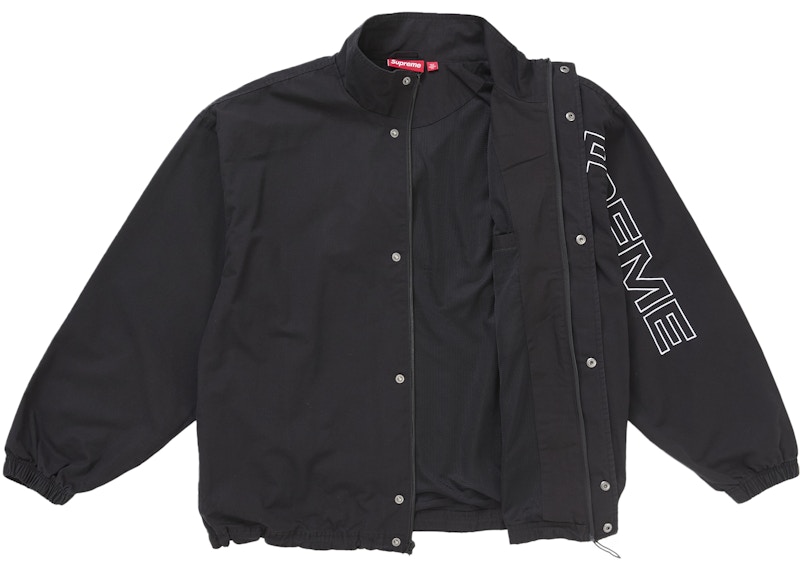 Supreme Spellout Embroidered Ripstop Track Jacket Black