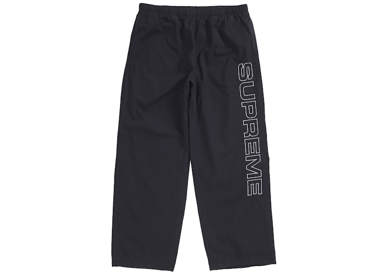 Buy Supreme 拼字刺繡防撕運動褲 黑色