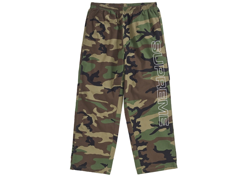 Supreme Spellout Embroidered Ripstop Track Pant Woodland Camo