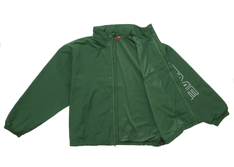 Lookbook Supreme 刺绣字母运动夹克 (FW24) 深绿色