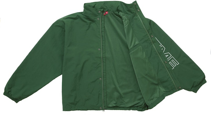 Supreme Spellout Embroidered Track Jacket (FW24) Hijau Tua. Lookbook Supreme Spellout Embroidered Track Jacket (FW24) Hijau Tua.