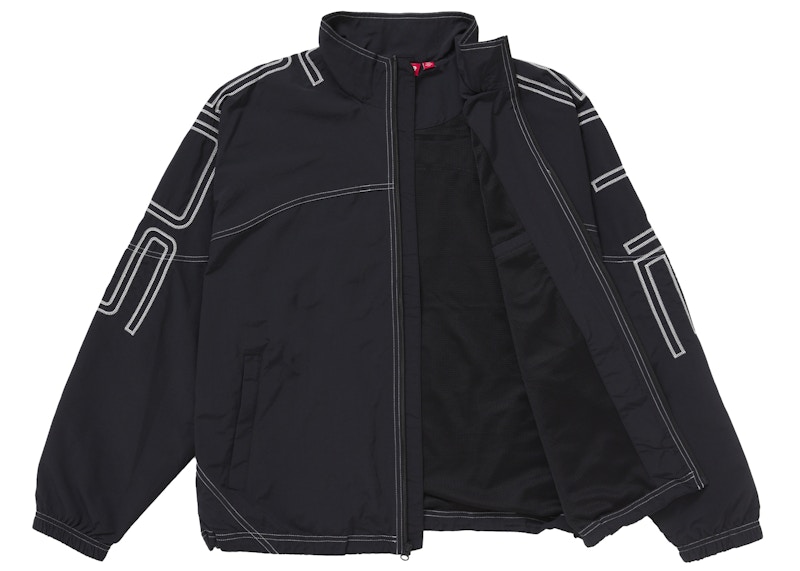 Order Supreme 拼字刺绣运动夹克 (SS25) 黑色