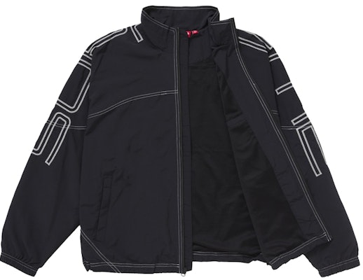 シュプリーム スペルアウト 刺繍 トラックジャケット (SS25) ブラック Order シュプリーム スペルアウト 刺繍 トラックジャケット (SS25) ブラック