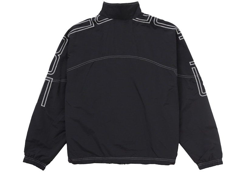 Lookbook Supreme 拼字刺绣运动夹克 (SS25) 黑色