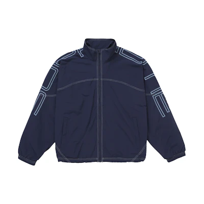 Supreme Spellout Embroidered Track Jacket (SS25) Navy