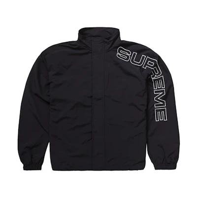 Supreme Spellout Embroidered Track Jacket Black