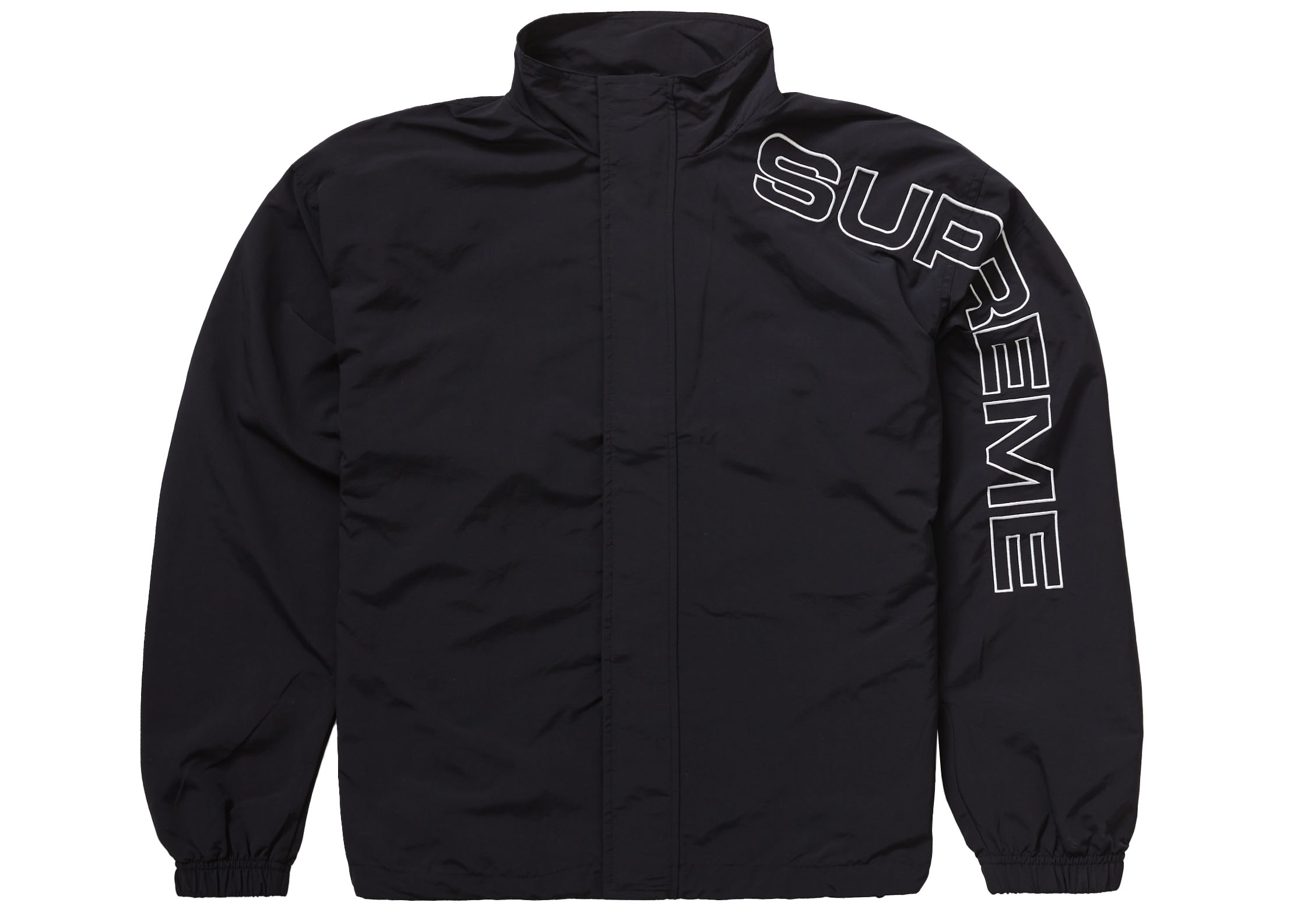 Buy Supreme Spellout Embroidered Track Jacket Black - Novelship