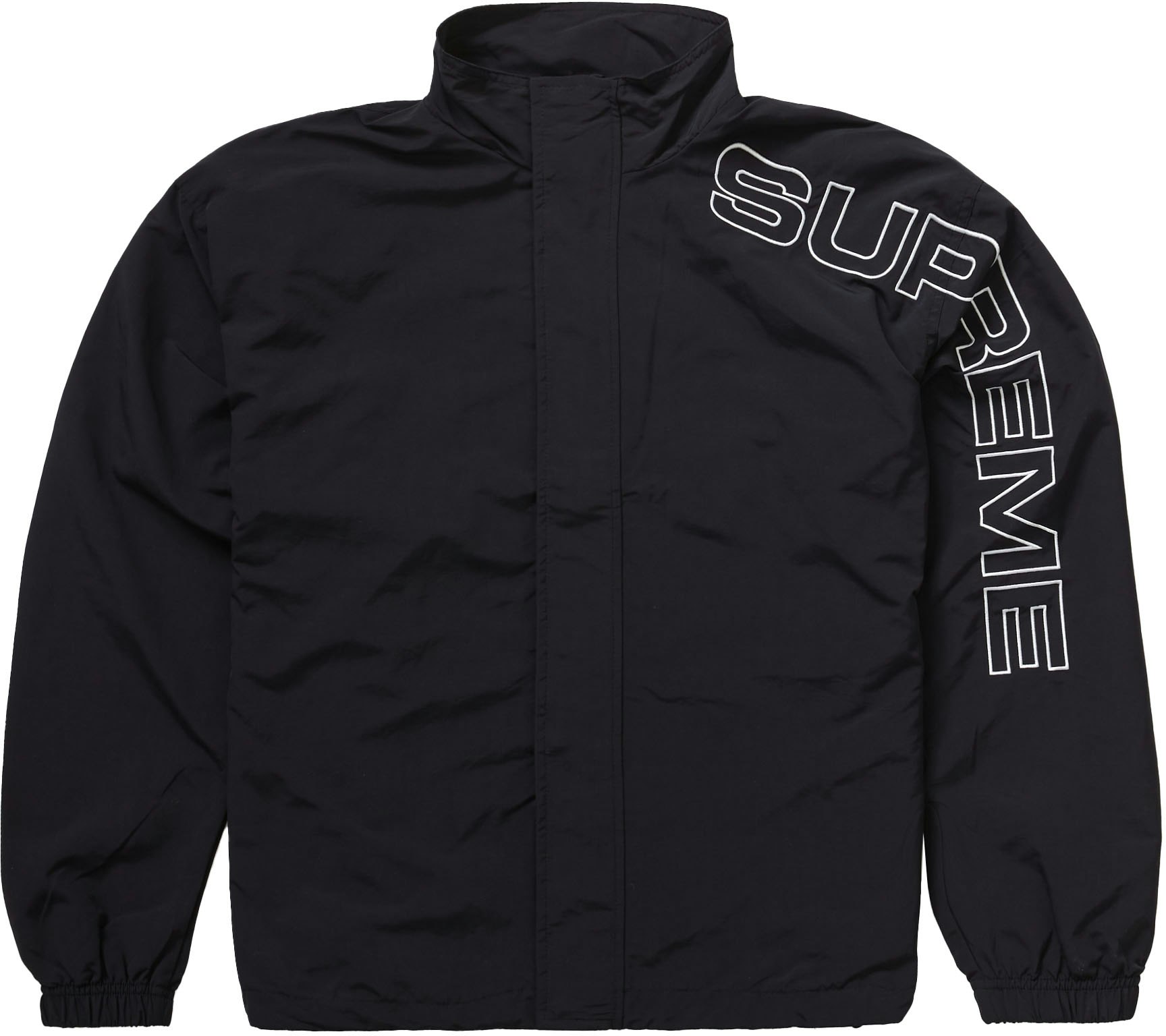 Supreme Spellout Embroidered Track Jacket Black - Novelship