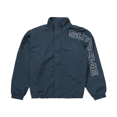 Supreme Spellout Embroidered Track Jacket Dark Blue