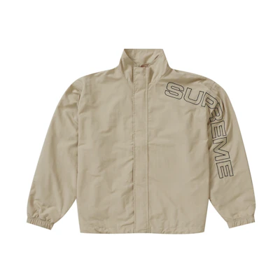 Supreme Spellout Embroidered Track Jacket Sand