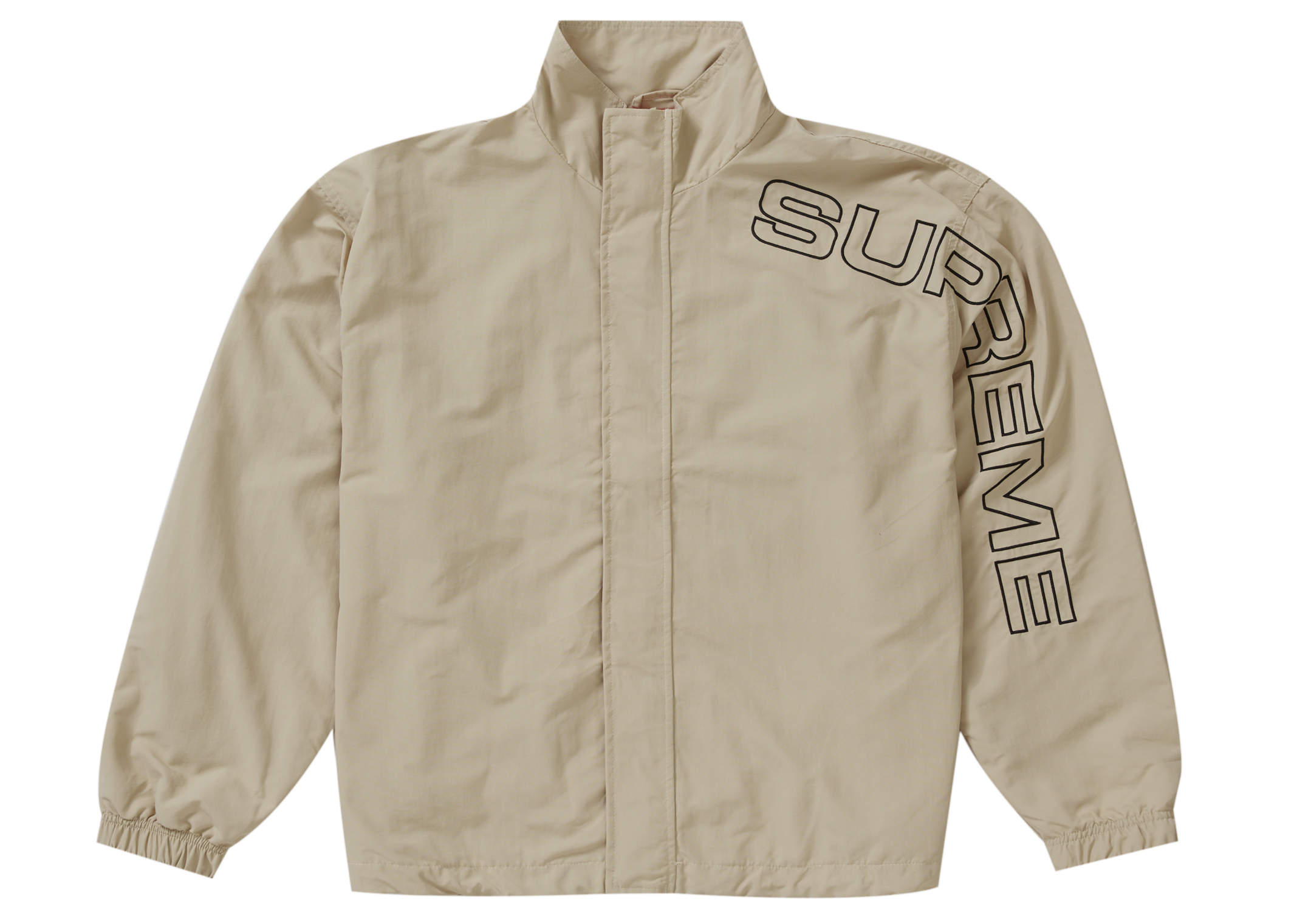 Supreme Spellout Embroidered Track Jacket Sand Novelship