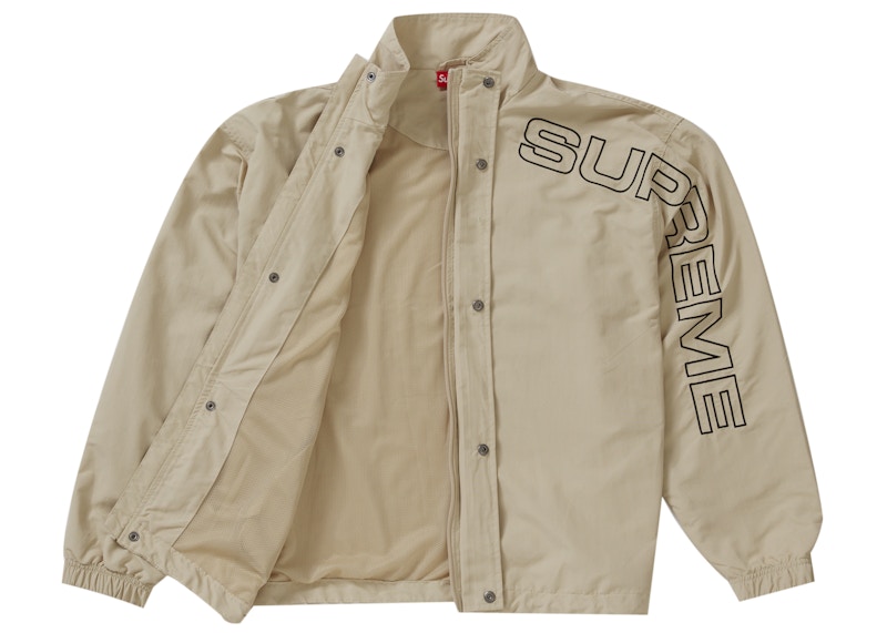 Order Supreme Spellout Embroidered Track Jacket Sand