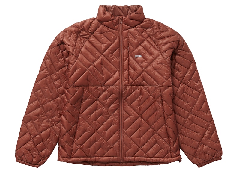 Supreme Spellout Quilted Lightweight Down Jacket Rust