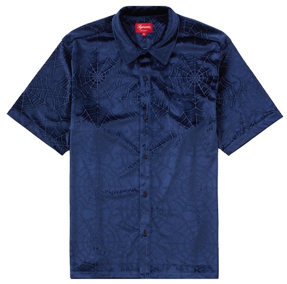 supreme-spider-web-velvet-s-s-shirt-navy