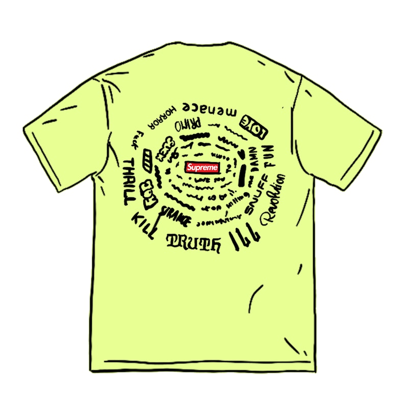 Buy 슈프림 나선형 티셔츠 밝은 노란색 

