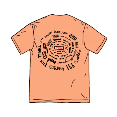 Supreme Spiral Tee Peach