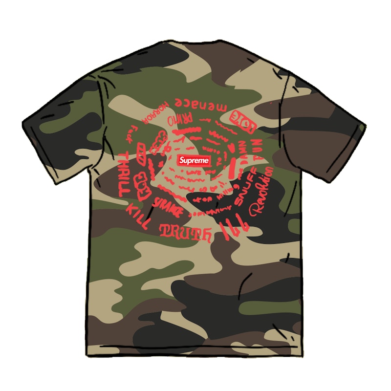 Supreme Spiral Tee Woodland Camo