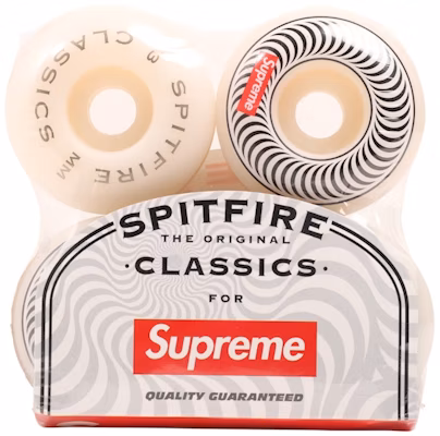 Supreme Spitfire Classic Wheels (Set of 4) 53mm White Buy Supreme Spitfire Classic Wheels (Set of 4) 53mm White