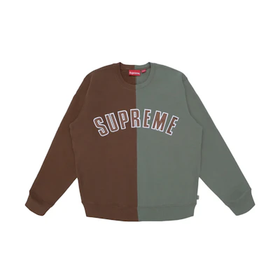 Supreme Split Crewneck Sweatshirt Brown