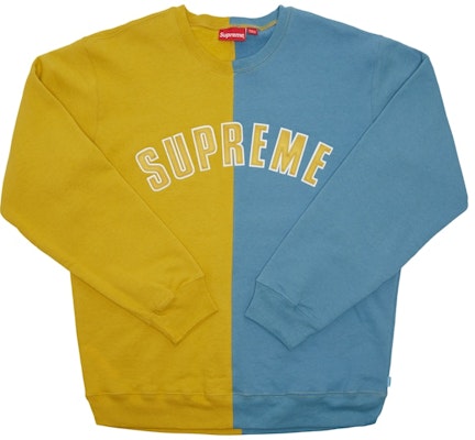 Supreme Split Crewneck Sweatshirt Mustard Buy Supreme Split Crewneck Sweatshirt Mustard