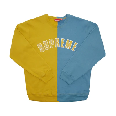 Supreme Split Crewneck Sweatshirt Mustard