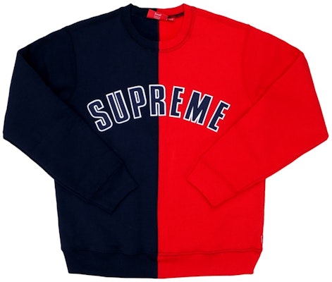 Supreme Split Crewneck Sweatshirt Navy Buy Supreme Split Crewneck Sweatshirt Navy