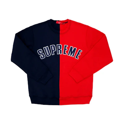 Supreme Split Crewneck Sweatshirt Navy