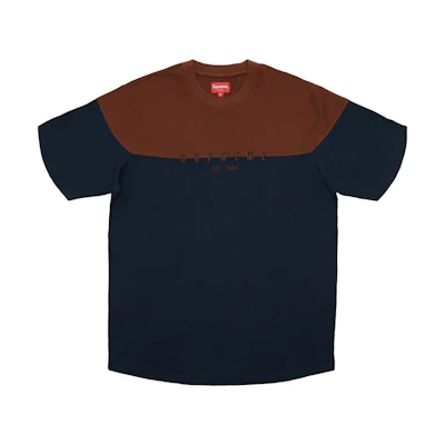 Supreme Split Logo S/S Top Navy