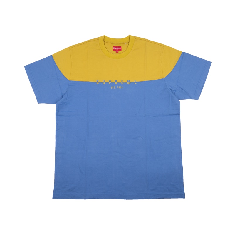 Buy Supreme拼接标志短袖上衣淡蓝色