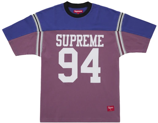 Supreme 拼接短袖足球上衣 灰紫色 Buy Supreme 拼接短袖足球上衣 灰紫色