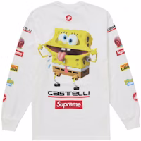 Supreme SpongeBob/Castelli Racing L/S Tee White Supreme SpongeBob/Castelli Racing L/S Tee White