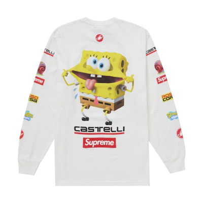 Supreme SpongeBob/Castelli Racing L/S Tee White