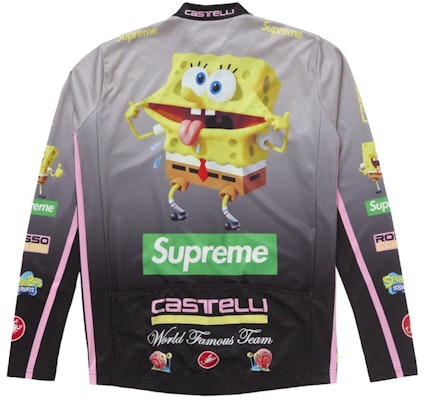 Supreme SpongeBob SquarePants Castelli Jersey Ciclismo Manga Larga Negro Order Supreme SpongeBob SquarePants Castelli Jersey Ciclismo Manga Larga Negro