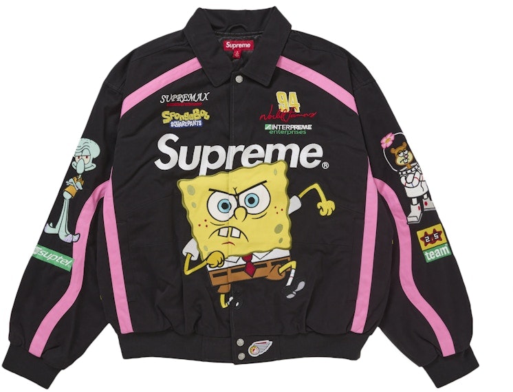 supreme-sponge-bob-square-pants-jeff-hamilton-racing-jacket-black